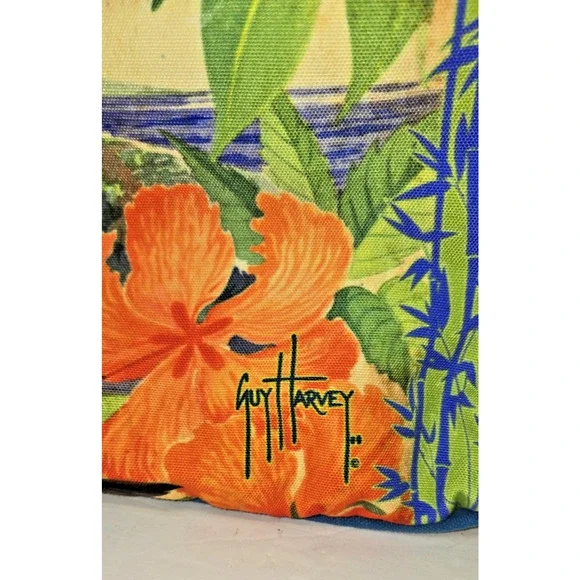 Guy Harvey Purse Parrot Tropical Bird Floral Colorful Bag Adjustable Sholder - Picture 4 of 14